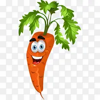 卡通矢量可爱蔬菜胡萝卜