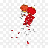 喜庆年货节红色灯笼