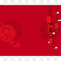 中国风红色花纹灯笼