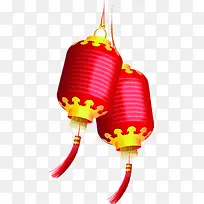 手绘中国风红色灯笼装饰