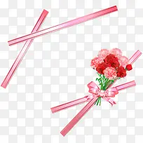 矢量手绘丝带玫瑰花