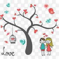 通爱心树与情侣