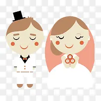 婚礼卡通情侣人物