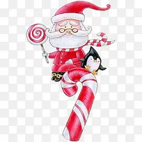 卡通圣诞老人糖果企鹅