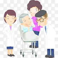 手绘医生病人插图
