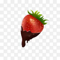粘巧克力酱的草莓