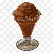 棕色巧克力冰淇淋