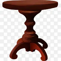 巧克力色木头圆凳圆桌