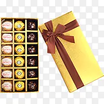 金色盒子情人节礼物巧克力