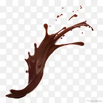 棕色巧克力液体泼洒