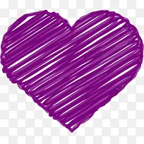 情人节手绘紫色爱心