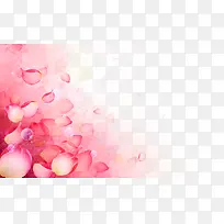 粉色梦幻花瓣设计手绘