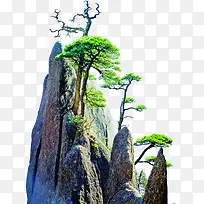 青山悬崖毛笔字景观