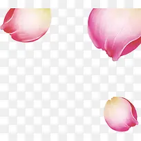 粉色手绘玫瑰花瓣中秋