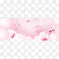 护肤品粉色唯美花瓣背景banner