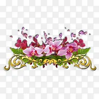 粉色花朵花瓣装饰