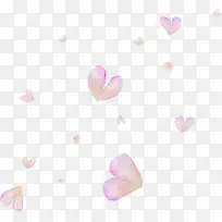 粉色手绘花瓣爱心