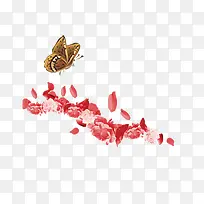 粉色玫瑰花瓣漂浮