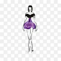 紫色时尚创意服装设计