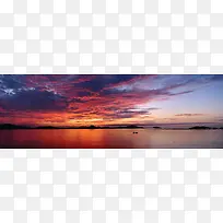温馨夕阳大海海报图