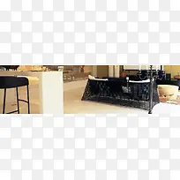 现代家具淘宝背景清新banner