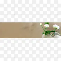 淘宝白色荷花清新banner