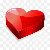 矢量红色爱心的礼物盒子