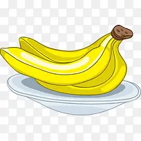 卡通盘子里的香蕉