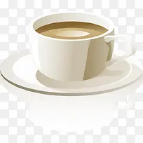 手绘白色盘子咖啡杯子