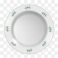 绿色小草图案盘子