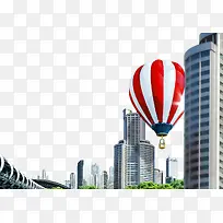 热气球城市建筑装饰