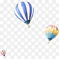 彩色春天漂浮设计热气球卡通