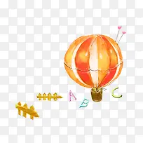 插画手绘热气球素材