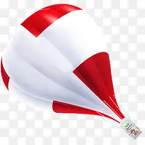 红白色彩卡通热气球