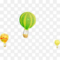 卡通清新热气球漂浮设计