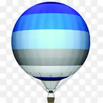 蓝色手绘炫丽热气球