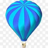 手绘蓝色唯美条纹热气球