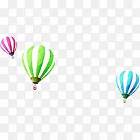 彩色条纹创意热气球
