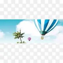 热气球蓝天背景素材