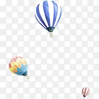 彩色春天漂浮设计热气球装饰