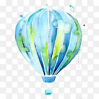 热气球卡通水彩手绘简约
