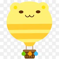 黄色卡通可爱小熊热气球