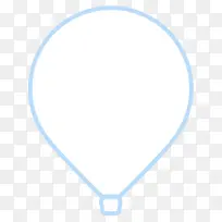 卡通蓝色线条热气球图标海报背景