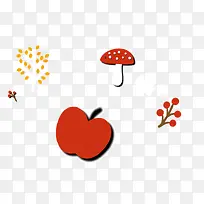 苹果秋天秋收卡通矢量素材