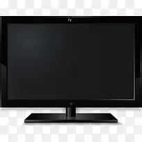 矢量手绘黑色电视电脑显示器