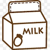 卡通手绘牛奶纸盒包装