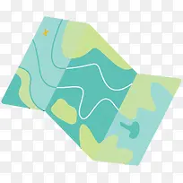 绿色折纸旅游地图