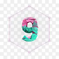 折纸多边形数字9
