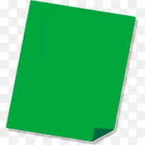 绿色方形纸张折起一角
