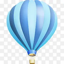 手绘蓝色条纹氢气球